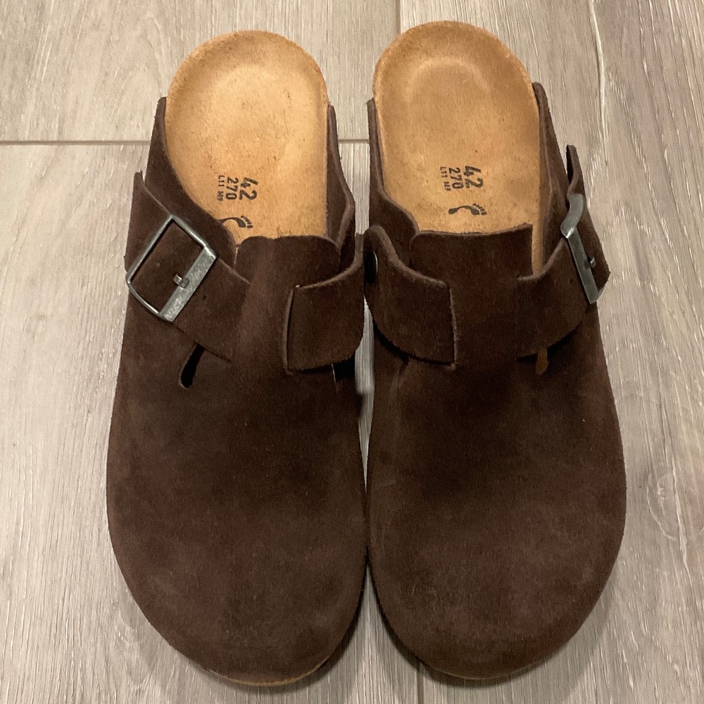 BIRKENSTOCK Papillio Fanny Suede Wedge Clog Brown Size Women’s 11 Like New - Picture 2 of 10